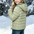 thumbnail image 6 of Puffer Jacket Zaewscy Girls Hooded Lightweight Puffer Jacket Full Zip Quilted Warm Casual Outerwear Coat Green 9-10Years, 6 of 9