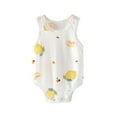 thumbnail image 2 of Zwiiyzr Newborn Baby Boy Girl Clothes Summer Bubble Romper Cotton Floral Print Sleeveless Romper Onesie Shorts Outfit White, 2 of 4
