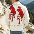 thumbnail image 3 of Mens Wolf Cardigan Sweater Knitted Jacket Zip Up Graphic Knitwear for Casual Daily Warm Pullover Top for Fall Winter, 3 of 8