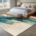 thumbnail image 4 of 5'x8' Area Rugs, Teal Brown Indoor Outdoor Area Rug for Living Room Bedroom, Retro Modern Abstract Art Washable Bathroom Rugs Kitchen Floor Carpet Mats Home Decor Aesthetic, 4 of 8
