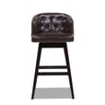 thumbnail image 4 of Home Square 30" Faux Leather Low Back Bar Stool in Vintage Brown - Set of 3, 4 of 11