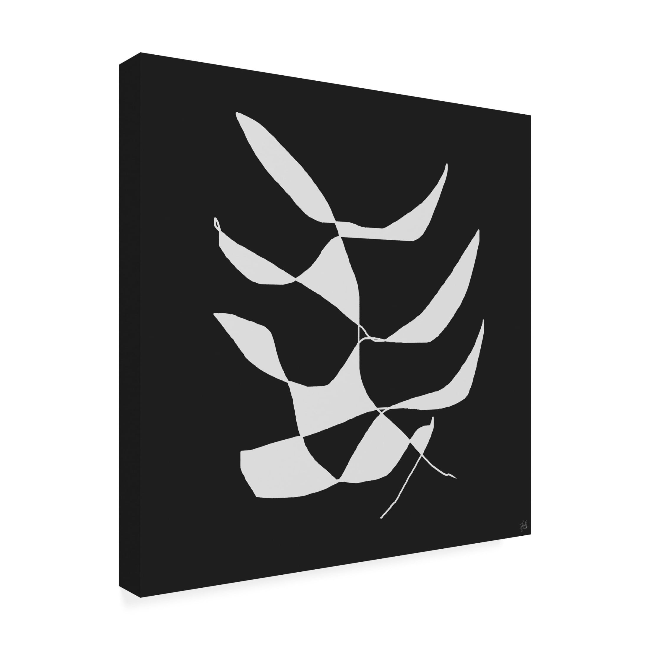 Canvas Wall Art - Line and Brush 'White To Plant 3' Wall Art for Living Room, Bedroom, or Office Décor by Trademark Fine Art - 35 x 35 Inches