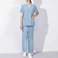 thumbnail image 1 of BVOFAR Ensemble de Blouses Médicales pour Femmes, Col en V Extensible, Hauts et Pantalons Jogger, Uniformes Médicaux avec Poches, 1 of 5