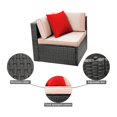 thumbnail image 6 of Lacoo 6 Pieces Outdoor Indoor Furniture Sectional Safa Modern Wicker Sets with Cushion All Weather Rattan Conversation Set with Glass Coffee Table and Armchairs for Patio Backyard Poolside Garden, 6 of 7
