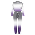 thumbnail image 4 of Wiyuqeen Womens Plus Size 2 Piece Tracksuits Long Sleeve Sweatshirts with Drawstring Trousers Soft Trendy Gradient Color Lounge Pants Sets, 4 of 5