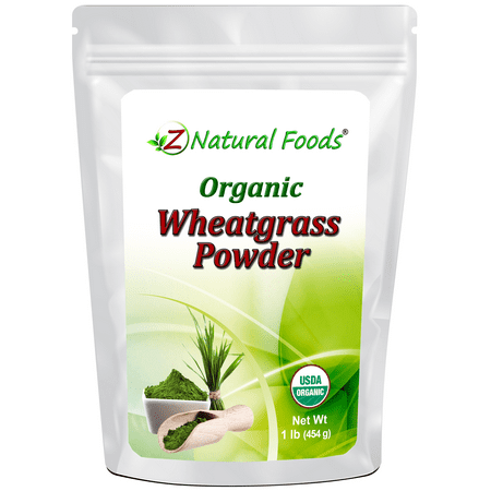 Z Natural Foods Organic Wheatgrass Powder, Green Superfood Powder for Smoothies, Juices, Shakes, and Recipes, Nutrient-Rich Powder, 100% Pure, Raw, Non-GMO, Vegan, Gluten-Free, 87 Servings, 1 lb