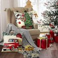 thumbnail image 5 of Set of 4 Christmas Cushion Covers, Linen Decorative Throw Pillow Covers Santa Claus Cushion Cover Decorative Pillow Case for Sofa Couch Bedroom Living, 5 of 5