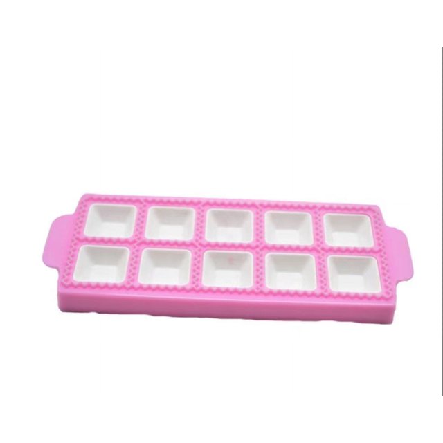 Moldes para ravioles, moldes de plástico para ravioles cuadrados, para molde de pasta y masa a presión (rosa, 23,5 x 10,5 x 2 cm)