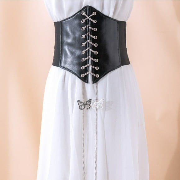 Belt Category Product Title for Platform Competition Analysis Bow Knot Court Women's Thin Chain Girdle Elastic Belt Girdle -Wide Women's Style Straps Corset Accessory
