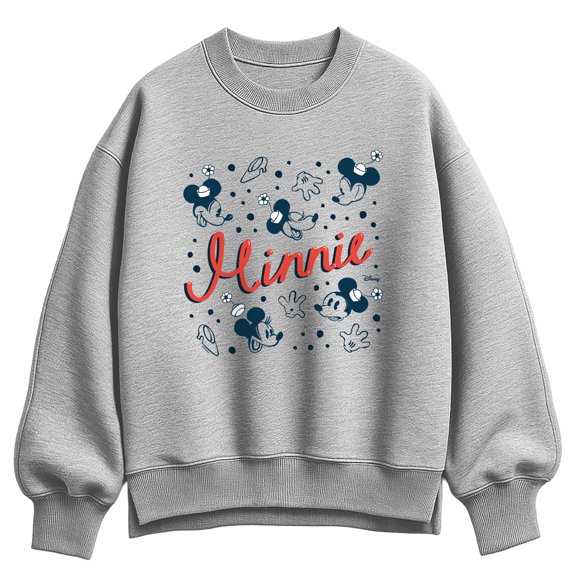 Disney - Minnie Speckle Oversized Fleece Crew Sweatshirt