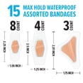 thumbnail image 4 of Nexcare Max Hold Waterproof Bandages, Made by 3M, Assorted Sizes, 15 count, 4 of 13