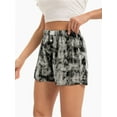 thumbnail image 2 of Women's Elastic Waisted Plaid Shorts Lounge Pajama Shorts, 2 of 4