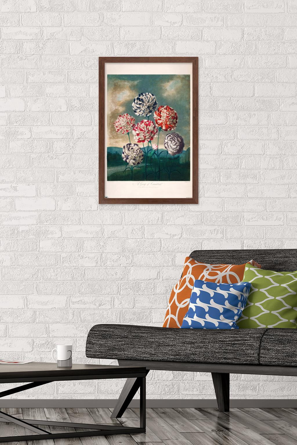 A Group Of Carnations Wall Poster, 14.725" x 22.375" Framed