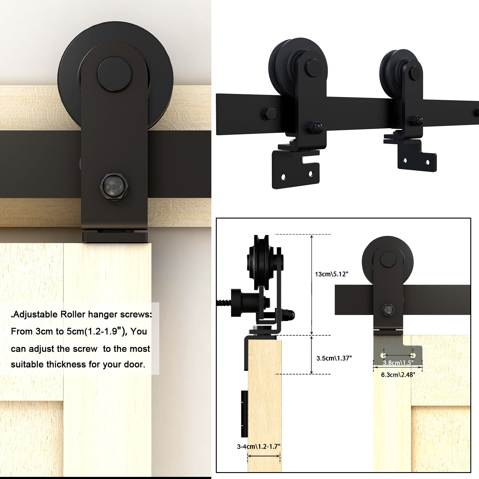 Dropship 3FT Bi-Folding Sliding Barn Door Hardware Track Kit, Black Roller  Kit For 2 Doors, J Shape(No Door) to Sell Online at a Lower Price