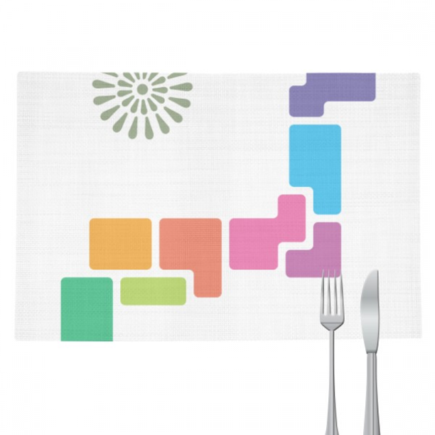 Flower Opening Hierarchy Map Japan Placemat Pad Kitchen Woven Heat