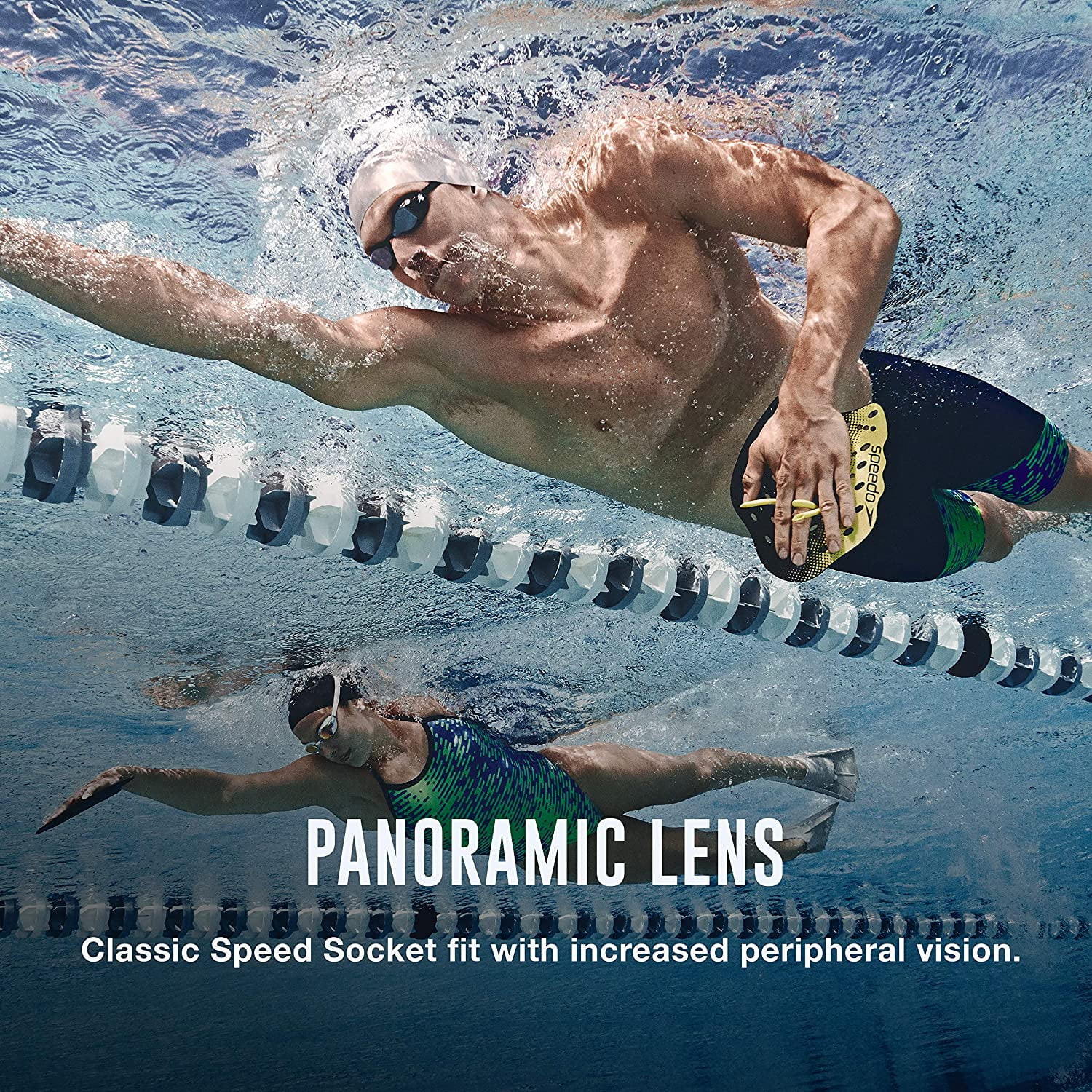 Speedo Speedsocket Black, White Swimming Sport Goggles