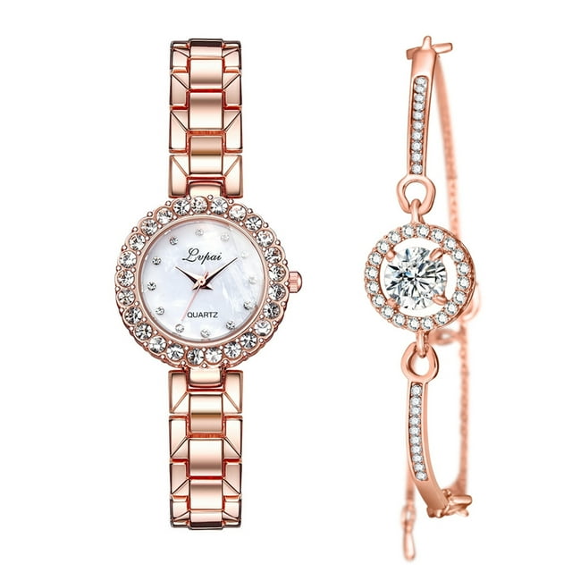 Business Casual Quartz Watch With Bracelets Ladies Jewelry Gift Combination