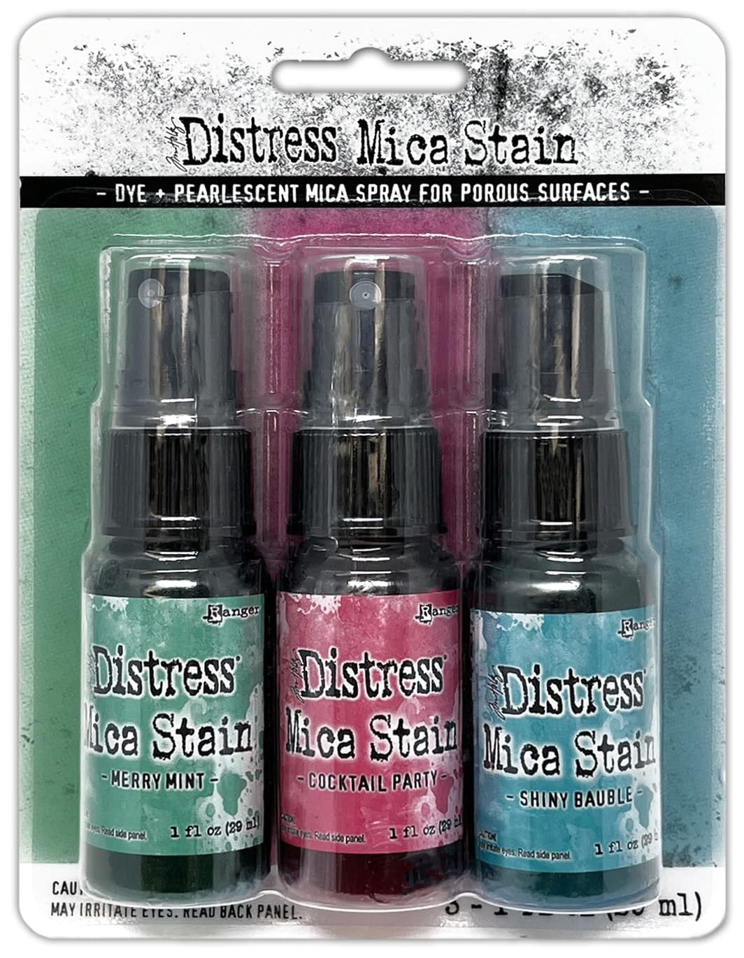 Tim Holtz Distress Mica Stain 2022 Limited Edition - Christmas Set #3 & Set #4 - Six 1 Ounce Bottles, TSCK81159-TSCK81166