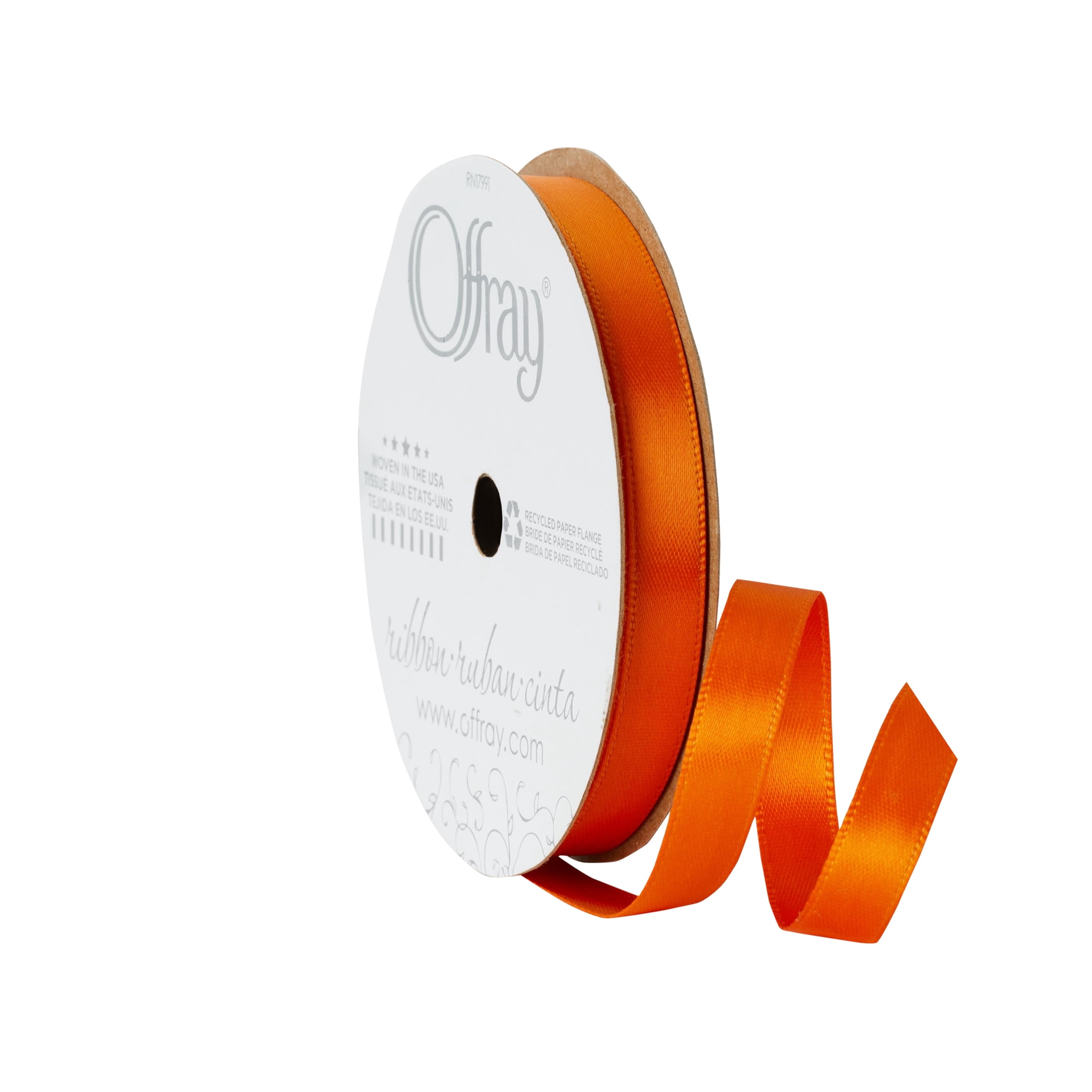 3 pack) Offray Single Face Satin Ribbon 3/8