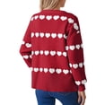 thumbnail image 5 of yillto Womens Valentine's Day Sweaters Heart Printed Knit Long Sleeve Tops Round Neck Pullover Sweater Clothes, 5 of 5