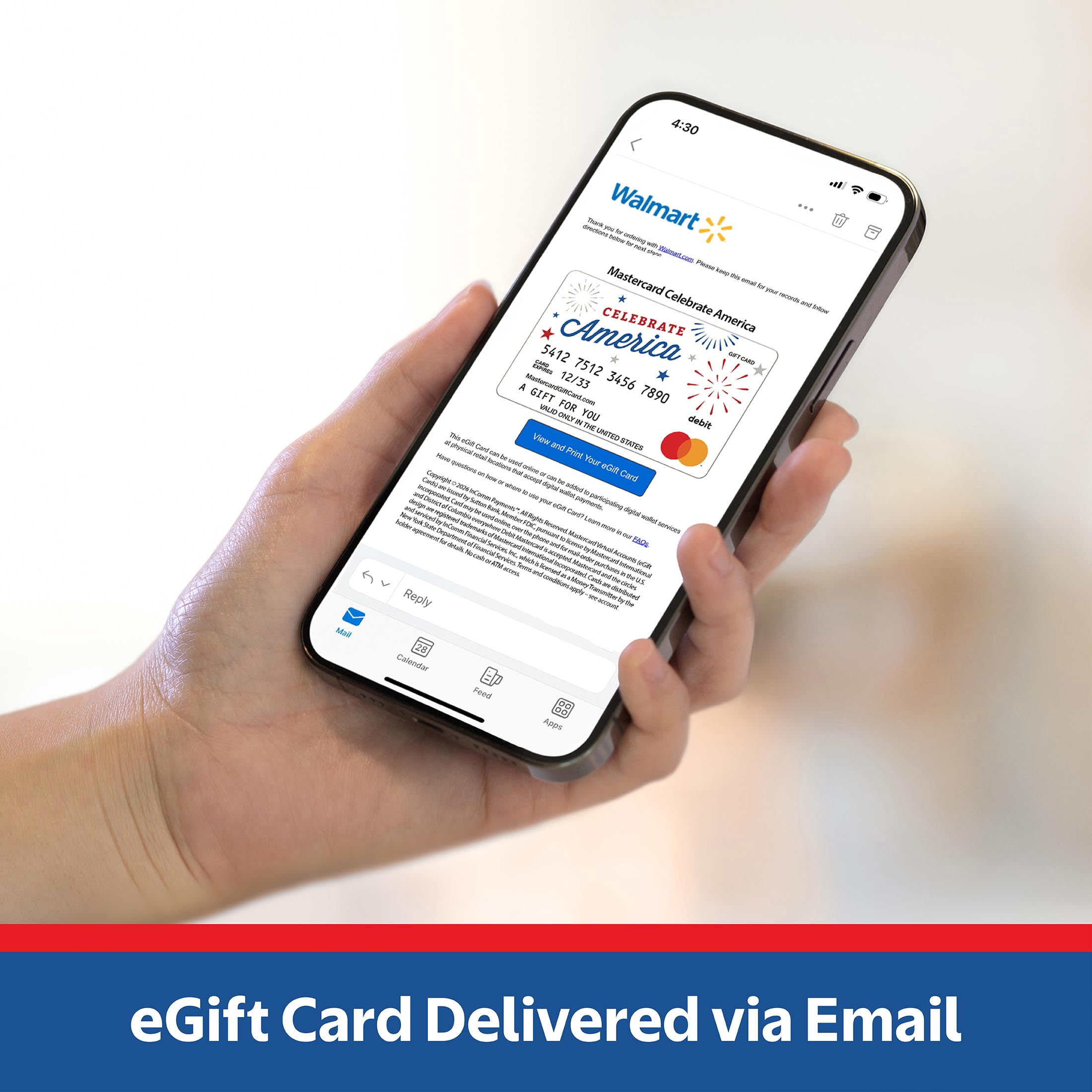 Mastercard® $20-$500 eGift Card Patriotic Stars (Plus $6.84 Purchase Fee) [Email Delivery]