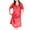 Red, variant on HomeGardon Nightgowns for Women,Summer Dresses Fashion Women V-neck Easy Solid Color Bow Fold Short Sleeve Ice Silk Long Sleepshirts