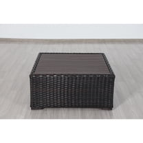 Coffee Table - Espresso Brown Patio Table - Modern Aluminum Frame & Poly Top - 40x20x40