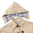 thumbnail image 3 of 5-13Y Girls Hooded Trench Coats Parka Jackets With Detachable Hood, BULLPIANO Autumn Button Down Windbreaker Outerwear 5-13T, 3 of 7