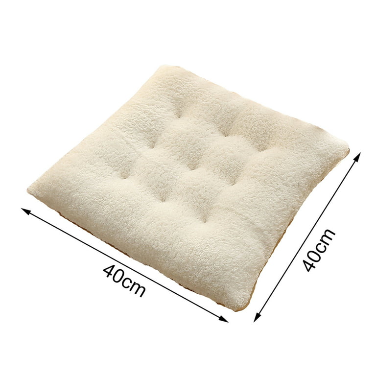 Soft Plush Chair Pads with Ties Winter Indoor Warmth Square Chair Covering Nonslip Comfort Dining Seat Pads Stool Mat Cover Decoration for Home