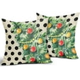 thumbnail image 2 of Christmas Pillow Covers 18x18 Set of 2 Green Xmas Tree Black Polka Dot Print Decorative Outdoor Pillowcases Winter Holiday Farmhouse Throw Cushion Case Decor for Couch Sofa Bed, 2 of 6
