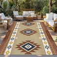 thumbnail image 3 of Fsddascl Southwest Outdoor Rug for Patio/Deck, Non-Slip Large Area Rug 6 x 9 Ft, Western Beige Yellow Geometric Modern Abstract Art Wooden Indoor Outdoor Rugs Washable Area Rugs, Camping Rug Carpet, 3 of 5