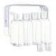 thumbnail image 1 of Juego de 4 botellas de viaje transparentes de 100 ml, adecuadas para artículos de aseo, portátiles, recargables, a prueba de fugas, accesorios de viaje, champú, acondicionador, tónico., 1 of 5