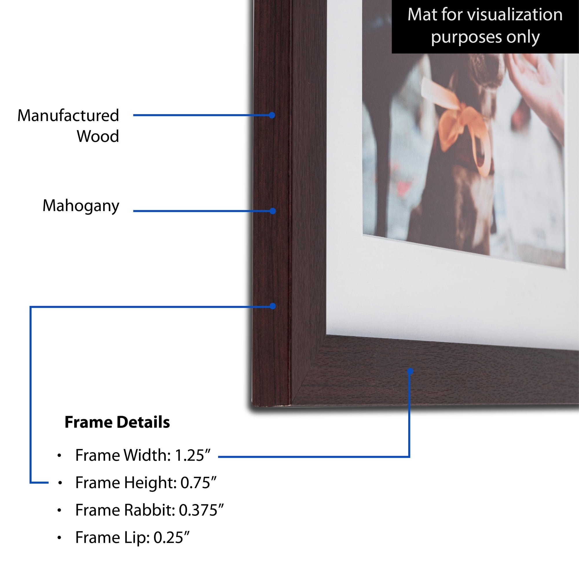 ArtToFrames 24" x 36" Cherry Picture Frame, 24x36 inch Red MDF Poster Frame (WOM-4643), 4 Pack