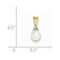 thumbnail image 2 of 14K Yellow Gold 6-7mm White Round Fw Cultured Pearl And Diamond Pendant (14 X 6) Made In India xp4154, 2 of 2