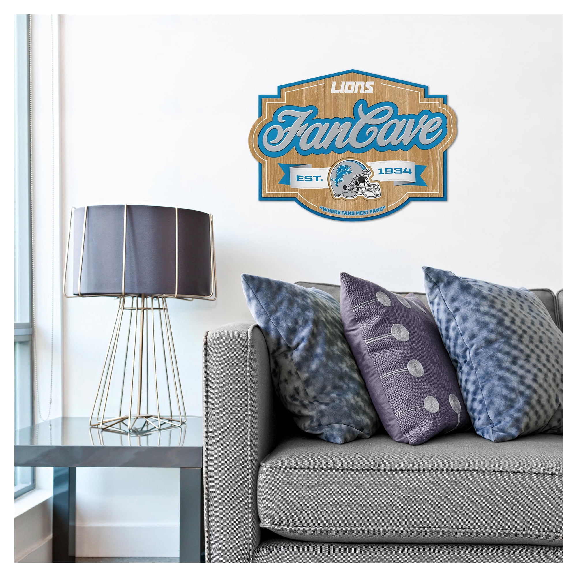 IDNA Detroit Lions 12.5" x 17" Fan Cave Sign