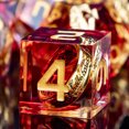 thumbnail image 2 of ORIFANTOU DND Red Rings & Liquid Flow Eye Sharp Edge Resin Dice Set D&D Dungeon and Dragon Handmade D20 D and D Polyhedral Dice YY-17, 2 of 6