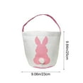 thumbnail image 3 of AYktou Easter Bunny Baskets, Cute Rabbit Printed Canvas Handbags Easter Egg Hunt Stuffer Storage Bags with Handle, 9.1×9.8 Inch Foldable Large Capacity Gift Bags Easter Decorations, 3 of 6