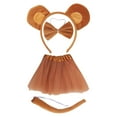 thumbnail image 2 of Disfraz de mono animal para niños Yinane conjunto de tutú con Diadema de orejas de mono marrón oscuro, 2 of 8