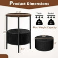 thumbnail image 3 of Costway 1 Table d'Appoint Ronde avec Panier de Rangement en Feutre Cadre en Métal Robuste Parfait pour la Chambre, 3 of 10