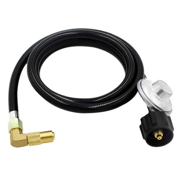 MENSI Régulateur de Propane à Basse Pression de 5 Pieds avec Adaptateur de Coude à 90 Degrés pour Gril de Table Blackstone 17 Pouces et 22 Pouces