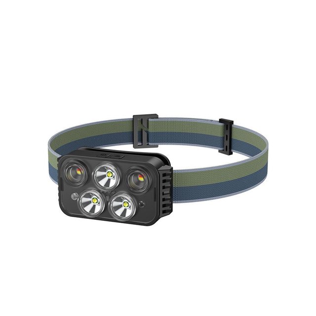 Injueey Linterna frontal con carga USB, portátil, para ciclismo nocturno, equitación, senderismo, pesca, linterna de cabeza, lámpara de iluminación Iluminación y accesorios 5 cabezas Injueey HA073740-02