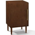 thumbnail image 1 of Bowery Hill Modern Engineered Wood Record Player Stand in Mahogany, 1 of 14