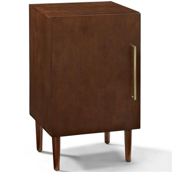 Bowery Hill Modern Engineered Wood Record Player Stand in Mahogany