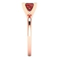 thumbnail image 3 of 1.0ct princess cut red natural garnet 18k rose gold Bridal Wedding Engagement Promise Anniversary Ring for Women size 4, 3 of 7