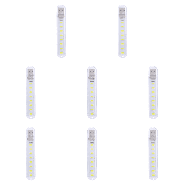 Kuymtek Mini Lámpara Lectura Brillante Libro USB Portátil para PC Portátil (blanco 8LED)
