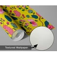 thumbnail image 6 of S4sassy Removable Asian Style Wall Decor, Textured Finish Wallcover, Blossom Floral Print Contact Paper for Walls, Yellow Self Adhesive Vinyl Wallpaper Roll Contact Paper for Walls - 25"x120", 6 of 9