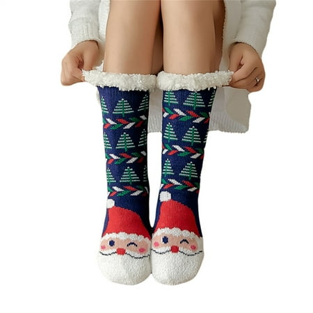 

Binpure Women s Winter Slipper Socks Christmas Cartoon Animal Fleece Lining Home Socks with Grippers