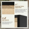 thumbnail image 6 of viswild 30" Bathroom Vanity with Handwoven Rattan Doors, Soft Close Ceramic Sink, Gold Accents - Solid Bamboo for Small Spaces, Black, 6 of 12