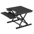 thumbnail image 2 of FitStand 27" Height Adjustable Stand Up Desk Converter - Smooth & Effortless Lift, Compatible with Dual Monitor Mount, Removable Keyboard Tray - Sit to Stand Riser, Black, 2 of 8
