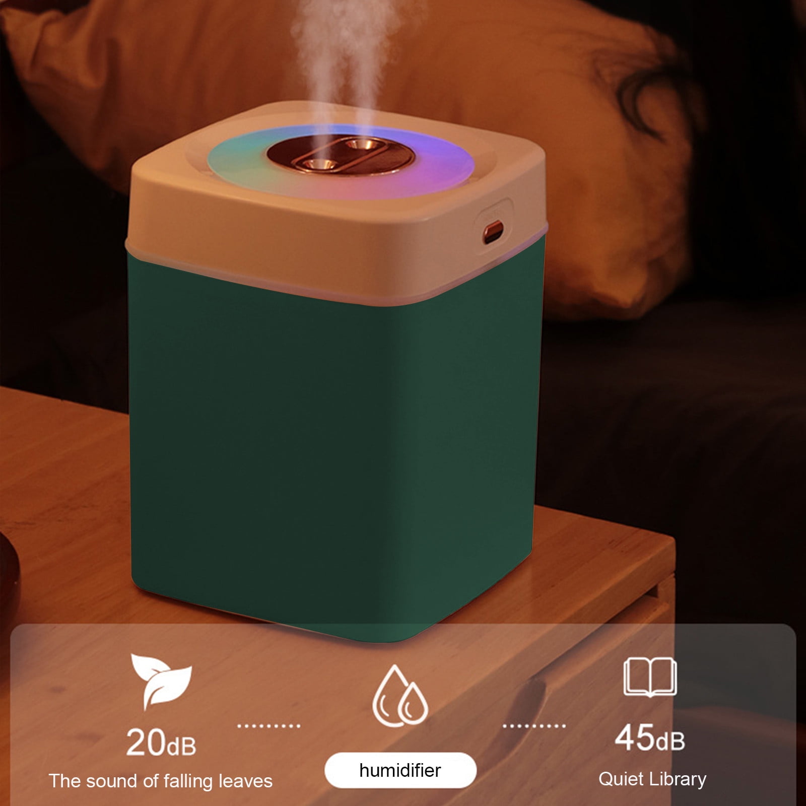 Dengmore Desktop Humidifier with Light USB Humidifier With Light Quiet Cool Mist Humidifier For Bedroom And Office Plants Easy To Clean